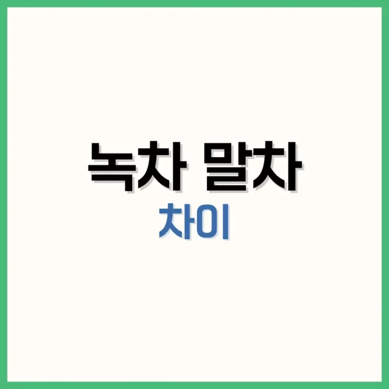 녹차말차차이