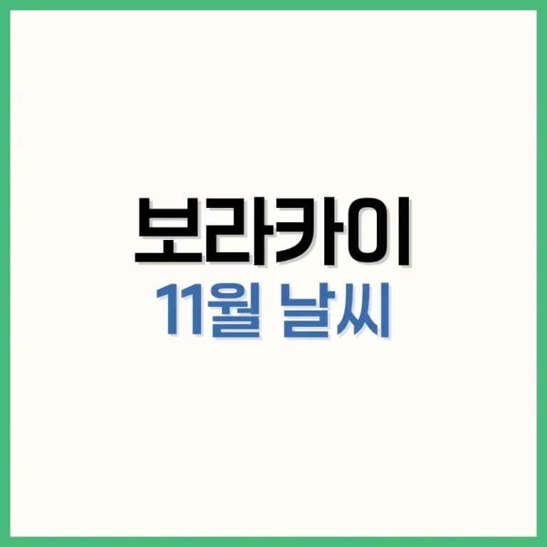 보라카이11월날씨