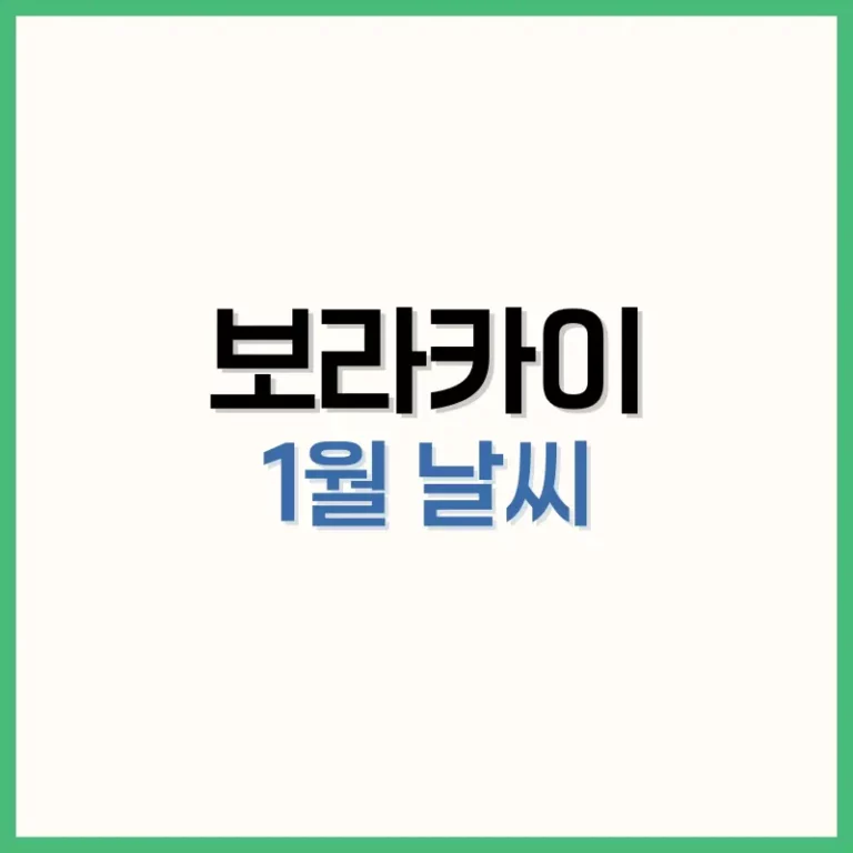 보라카이1월날씨