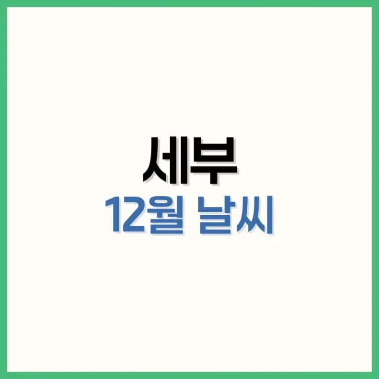 세부12월날씨